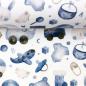 Preview: Baumwoll Jersey Druck Babymotive Blau/Grau - Swafing Nora